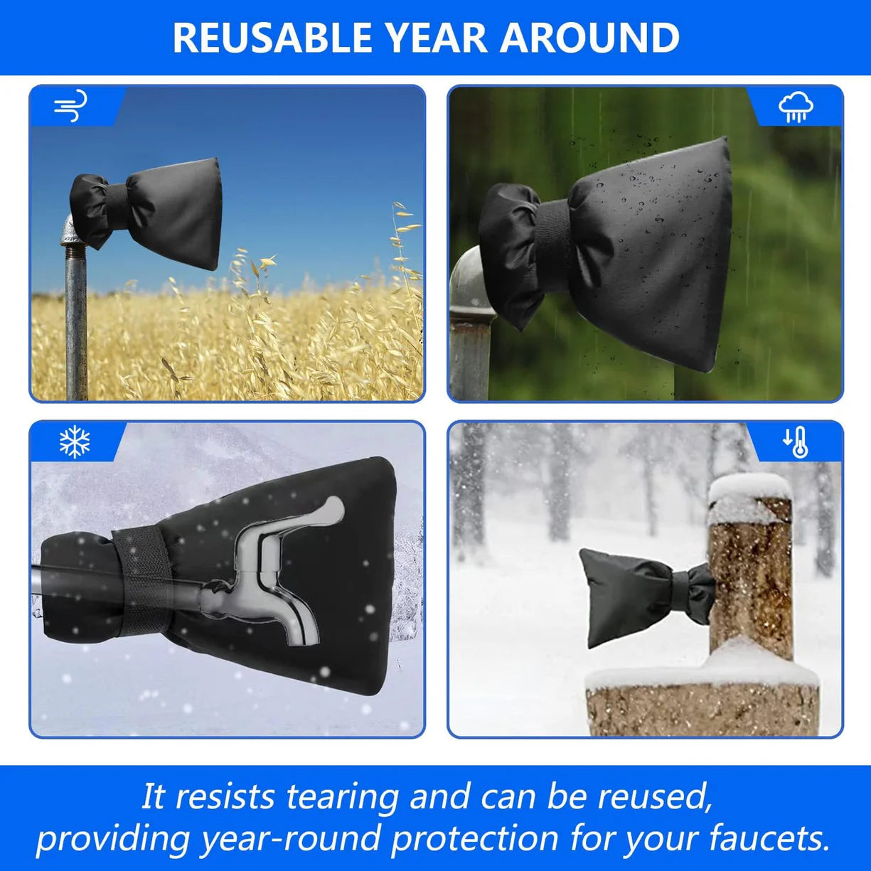 2Pcs Outdoor Faucet Cover for Winter, 15*18cm Outside Freeze Protection