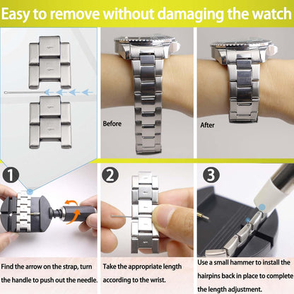 Watch Link Removal Kit - Watch Band Sizing Tool for Watch Strap Adjustment