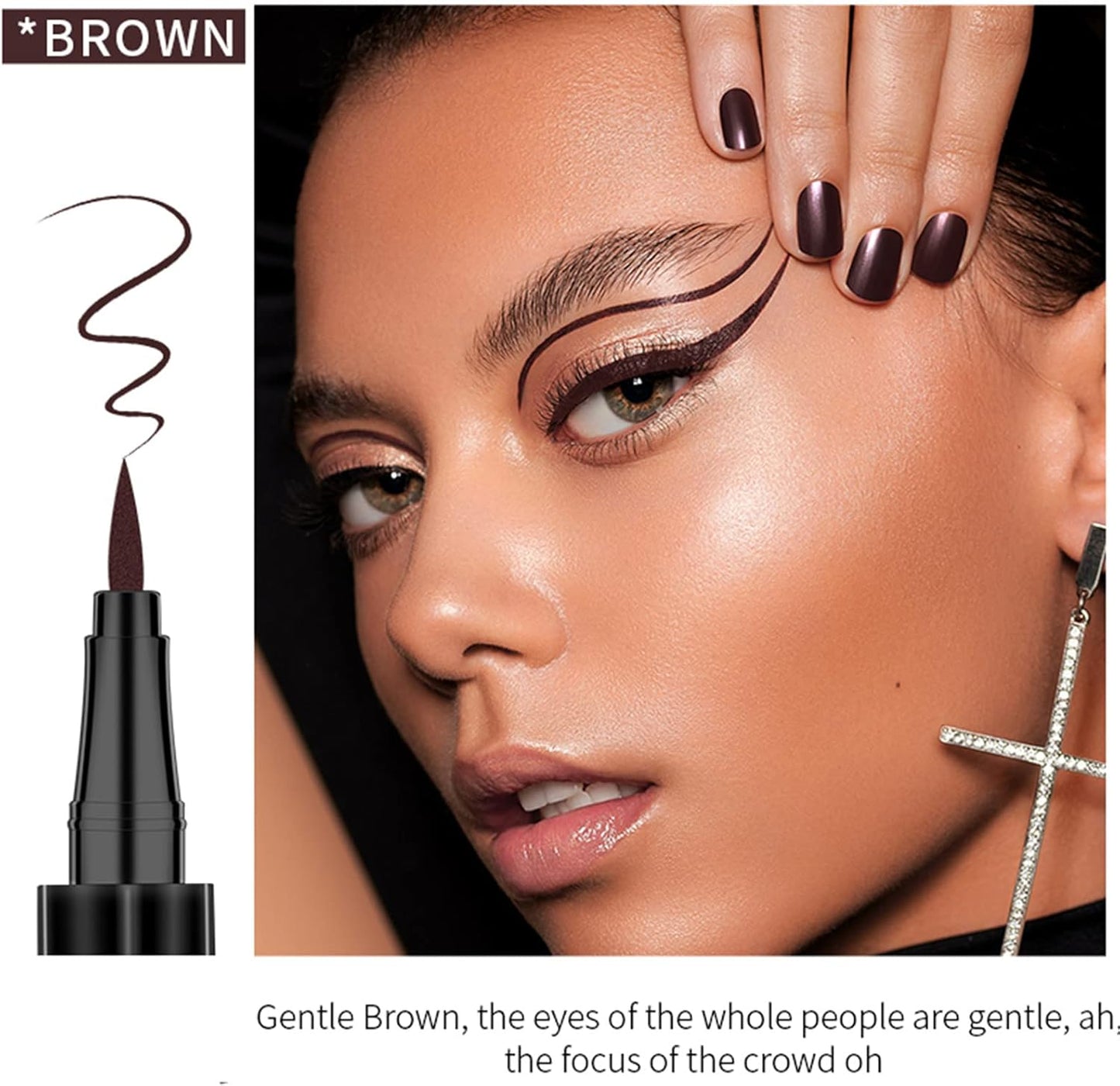 2Pcs Waterproof Liquid Eyeliners - Quick Dry, Anti-Halo & Highly Pigmented