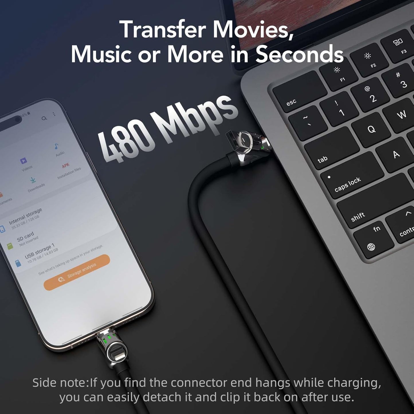 2pcs/set 4-in-1 USB Charging Cable Fast Charging MAX 240W