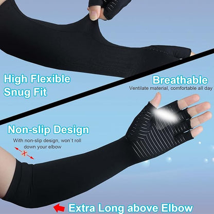 Sun UV Protection Arm Sleeves for Men Women Driving Cycling Sports