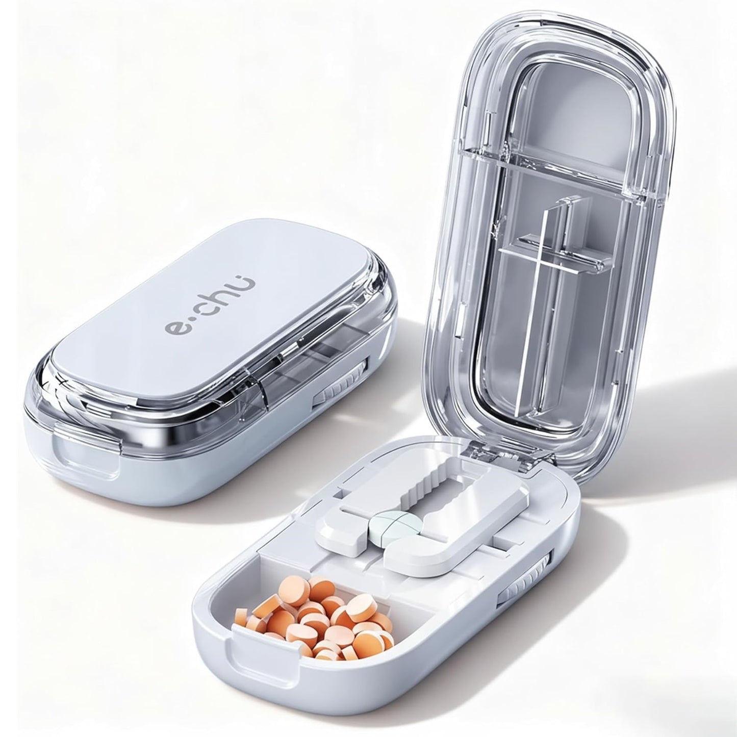 1/2 & 1/4 Adjustable Pill Splitter with Centering Device