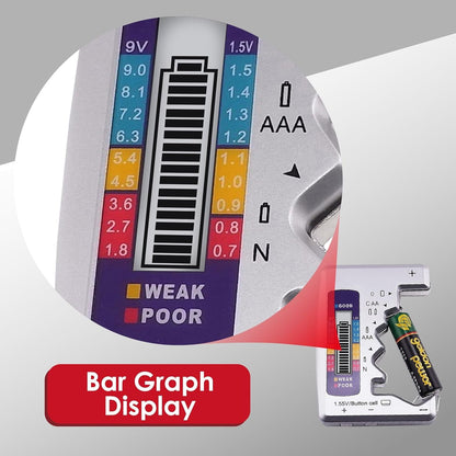 Universal Digital Battery Capacity Tester with LCD Display for D C N AAA AA 9V 1.5V Button