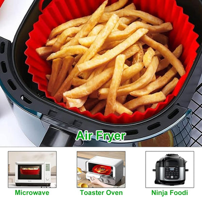 2pcs Air Fryer Silicone Liners for 3 to 5 Qt Air fryer Oven Reusable Baking Tray