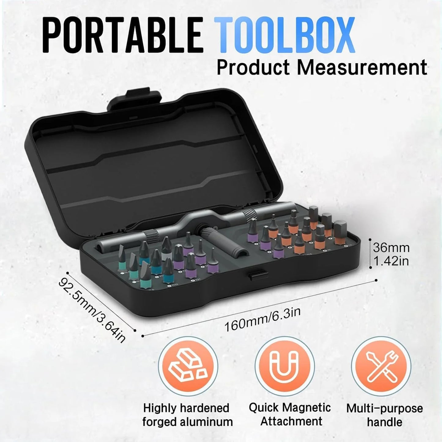 24 in 1 Magnetic Screwdriver Set with T-Ratchet Handle & S2 Steel Bits for Precision Repair