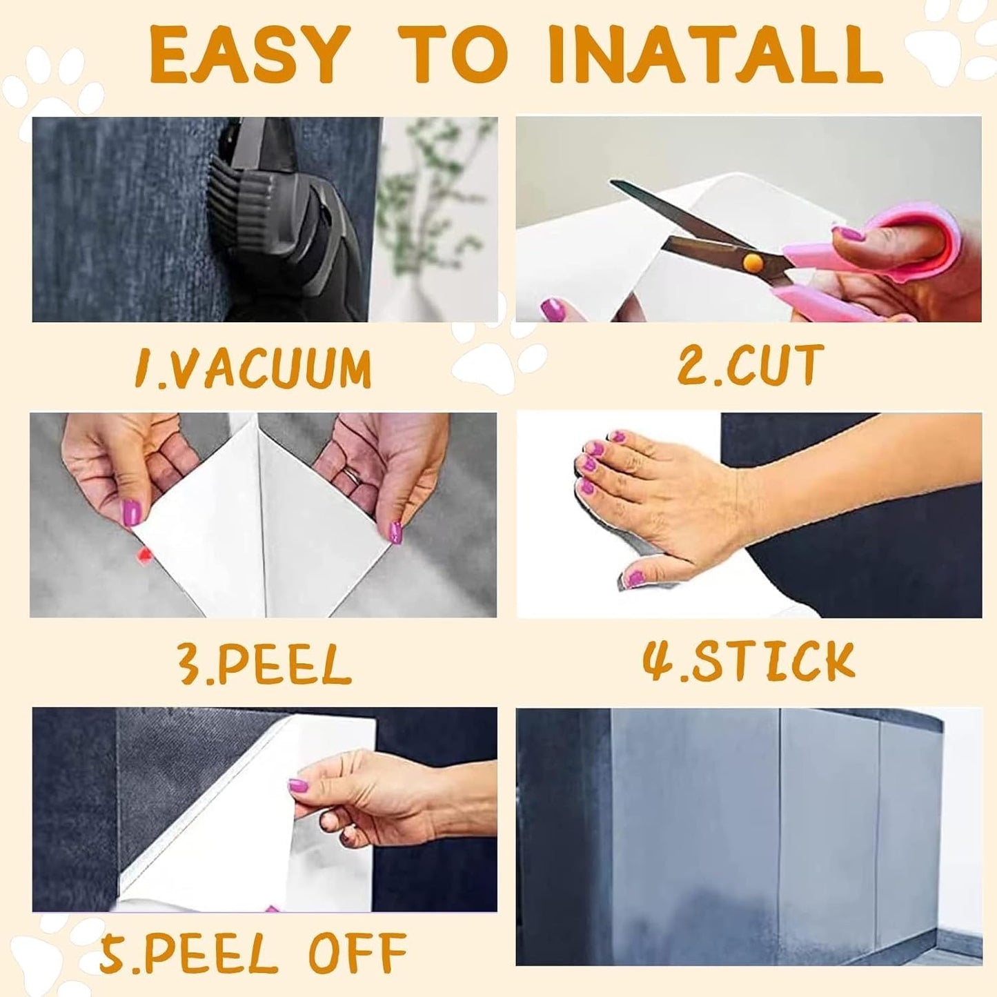 10pcs 6‘’ x 16‘’ Transparent Anti Scratch Furniture Protectors, Adhesive Scratch Tape - Easy Apply Removable Use for Stairs Carpet Sofa & Doorway