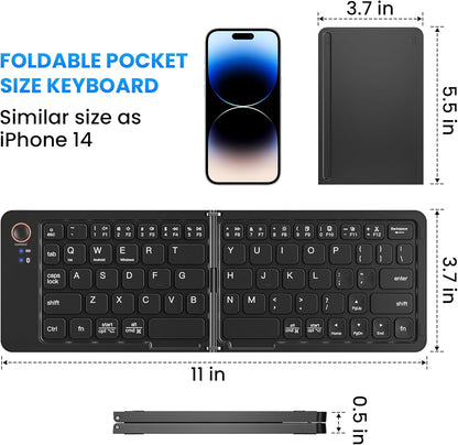 Portable Wireless Mini Foldable Bluetooth Keyboard , Ultra-Slim Aluminum Travel Folding Keyboards