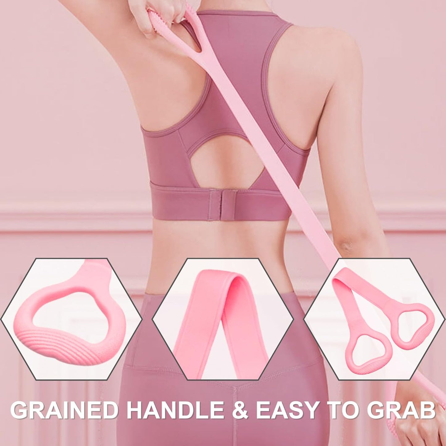 Figure 8 Resistance Band, Fitness Elastic Rope, Execrise Workout for Arm, Back, Chest and Shoulder, Yoga