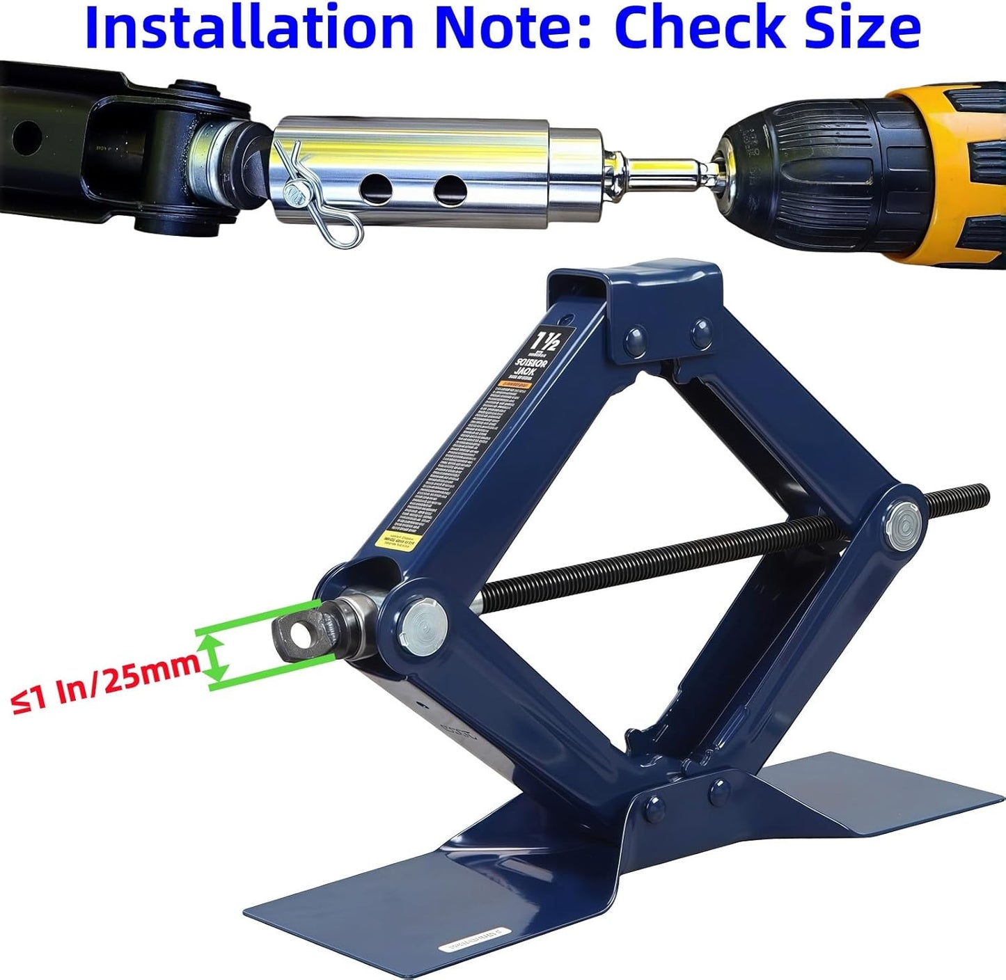 Heavy Duty Trailer Jack Drill Adapter Set for RV, Construction, Dump Trailers