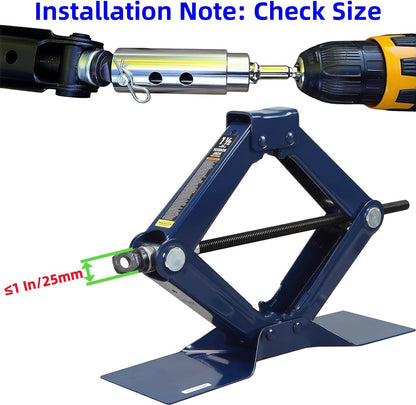 Heavy Duty Trailer Jack Drill Adapter Set for RV, Construction, Dump Trailers