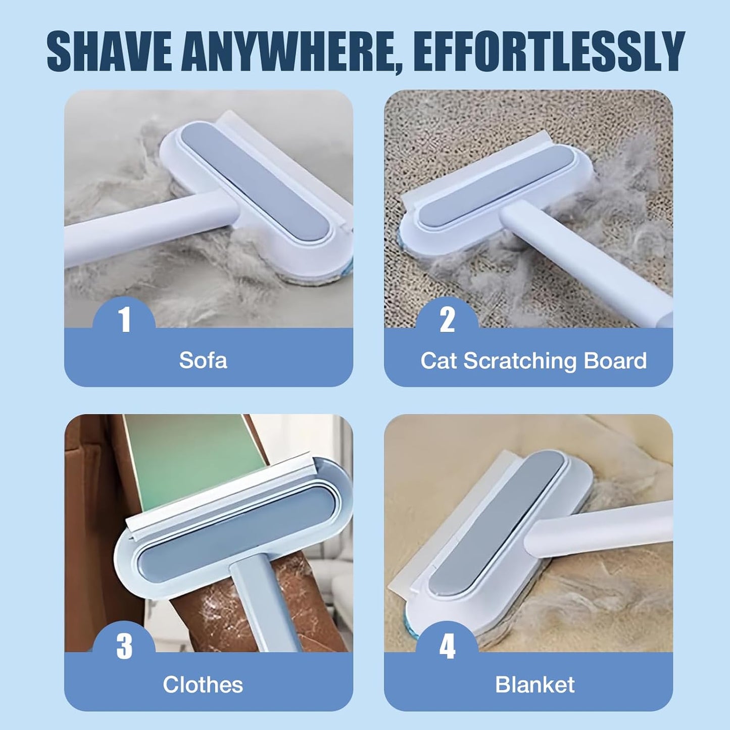 Long Handle with Sticky Dust Pet Hair Removal Brush with Two Small Brushes Suitable for Furniture, Sofa, Bed, Clothing