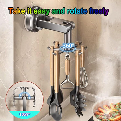 2pcs Suction Cup Wall Shelves - Non-Punching Installation, 360° Swivel Hooks