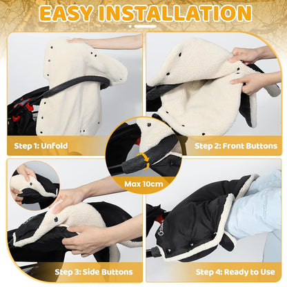 Stroller Hand Warm Muff Pram Gloves Waterproof Anti-Freeze Fleece