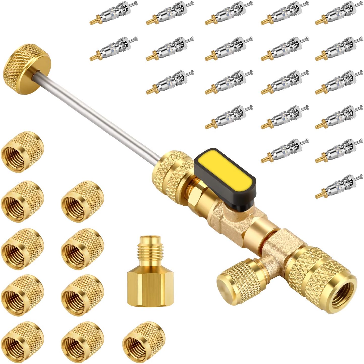 Valve Core Remover Installer Tool with Dual Size SAE 1/4 & 5/16 Port