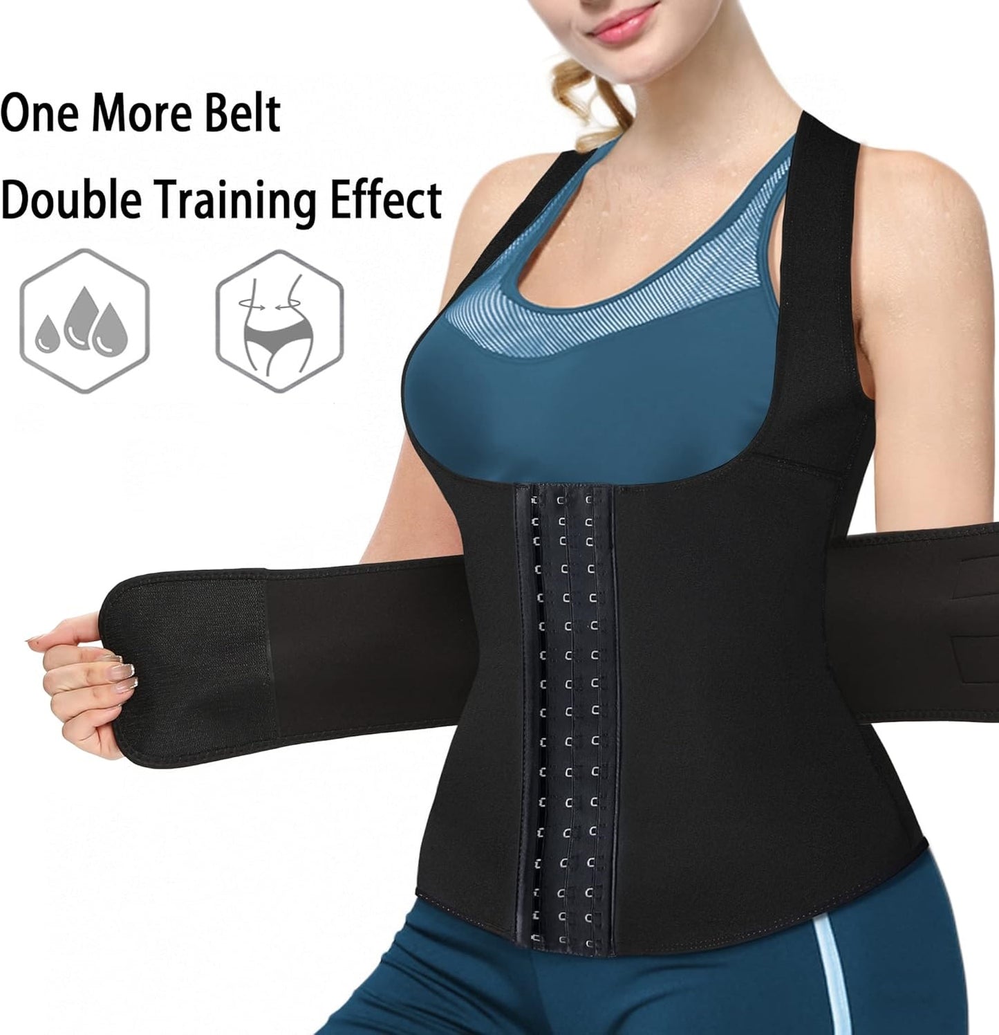 Neoprene Sauna Sweat Waist Trainer Corset Trimmer Vest for Women Tummy Control