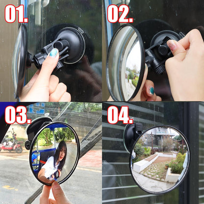 Car Rearview Mirror 360 Degree Rotation Wide-angle Rearview Convex Mirror