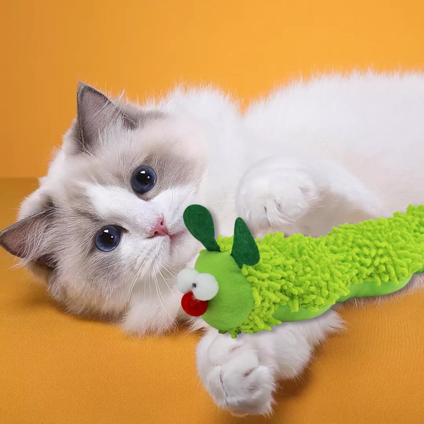 Catnip Toys for Cats, Cute Catnip Toys Caterpillar Shape Cat Chew Toy, Indoor Cats Interactive Cat Toys