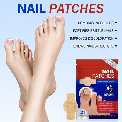 21Pcs Fungal Nail Patches: Extra Strength Treatment to Restore Healthy-Looking Nails