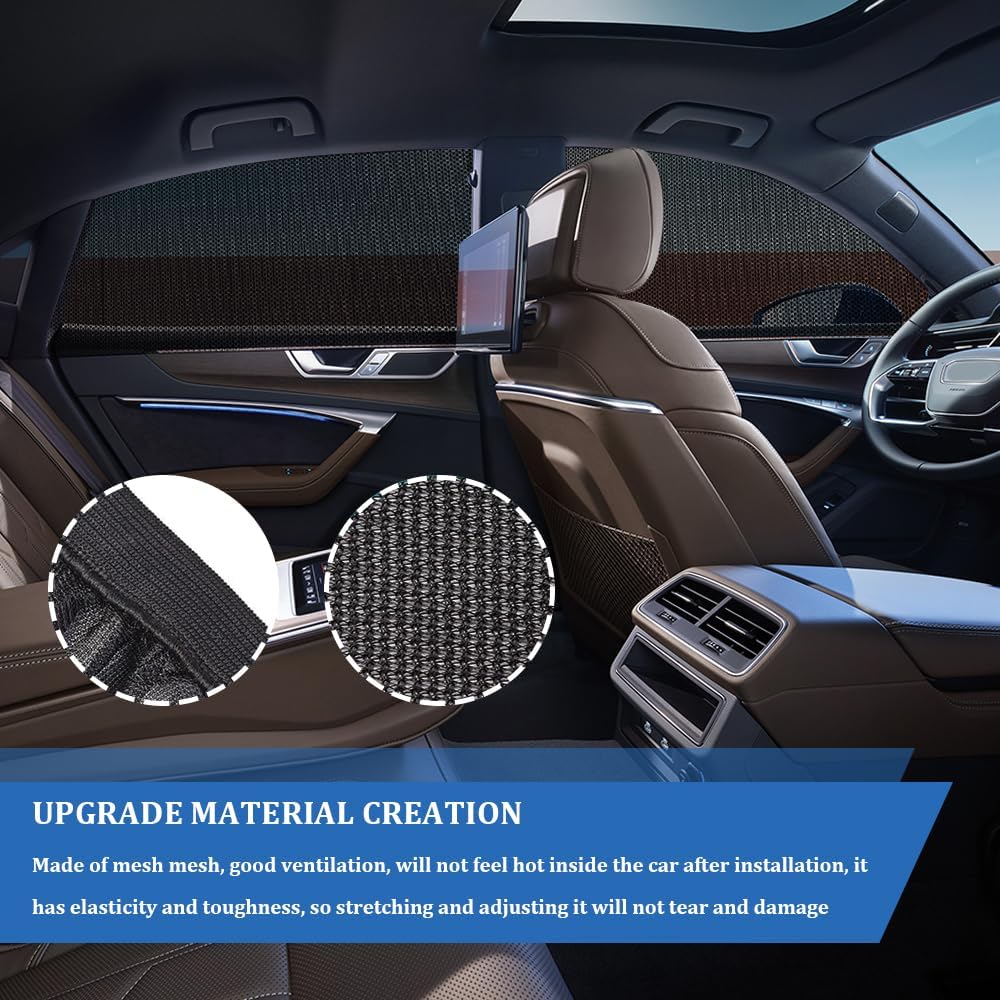 4PCS Car Window Shades, Side Window Protector, Auto Front Rear Side Window Sun Shades