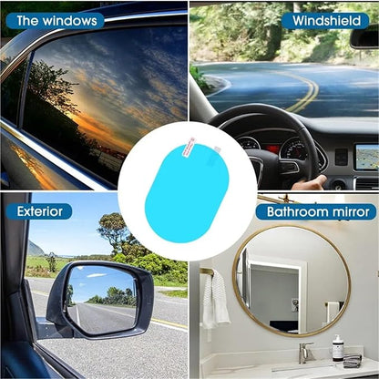 4 PCS Car Rearview Mirror Film, Waterproof Mirror Films Include Two Sizes