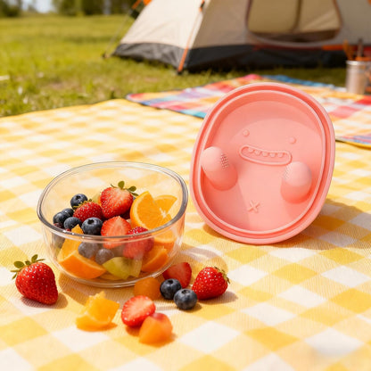 2pcs 2-in-1 No-Mess Snack Container,Lid Comes with Fingertip Cover
