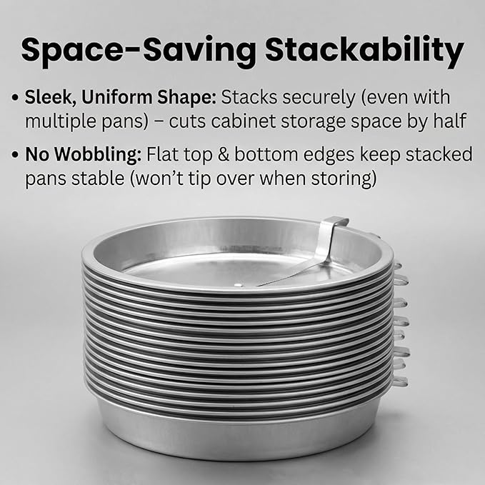 Easy Release Pans Round with Lever, 9.7" Quick Release Easy-Out Cake Pan Set