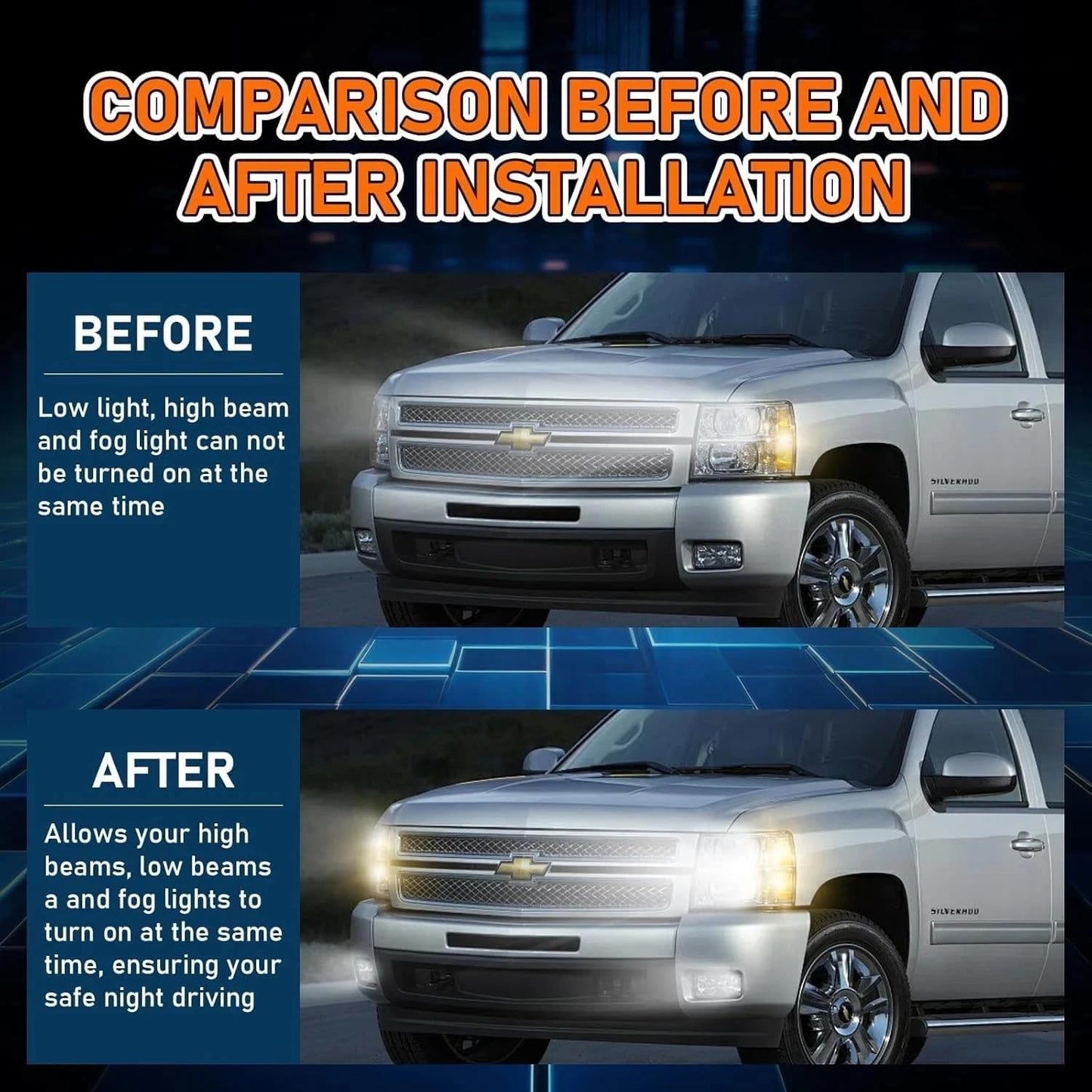 6 High Mod, Compatible with 2003-2007 Chevy Silverado GMC Sierra 1500/2500/3500 Classic