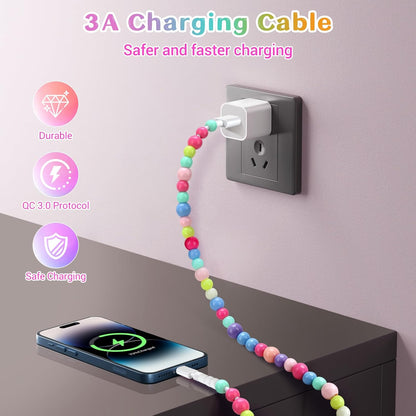 Adorable Pearl Bead USB-C to USB-C Fast Charging Cable (1m)