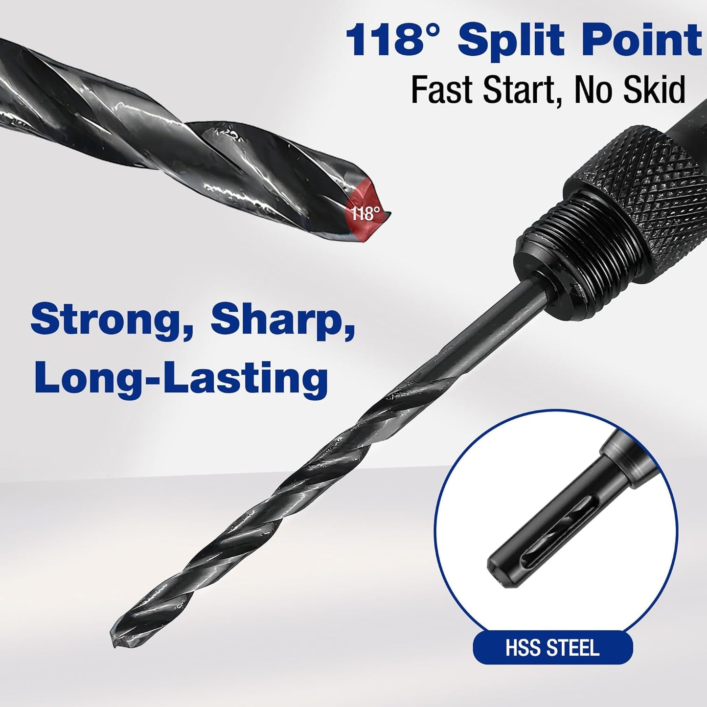 3pcs Upgraded Self-Centering Hinge Drill Bit Set with Hex Key