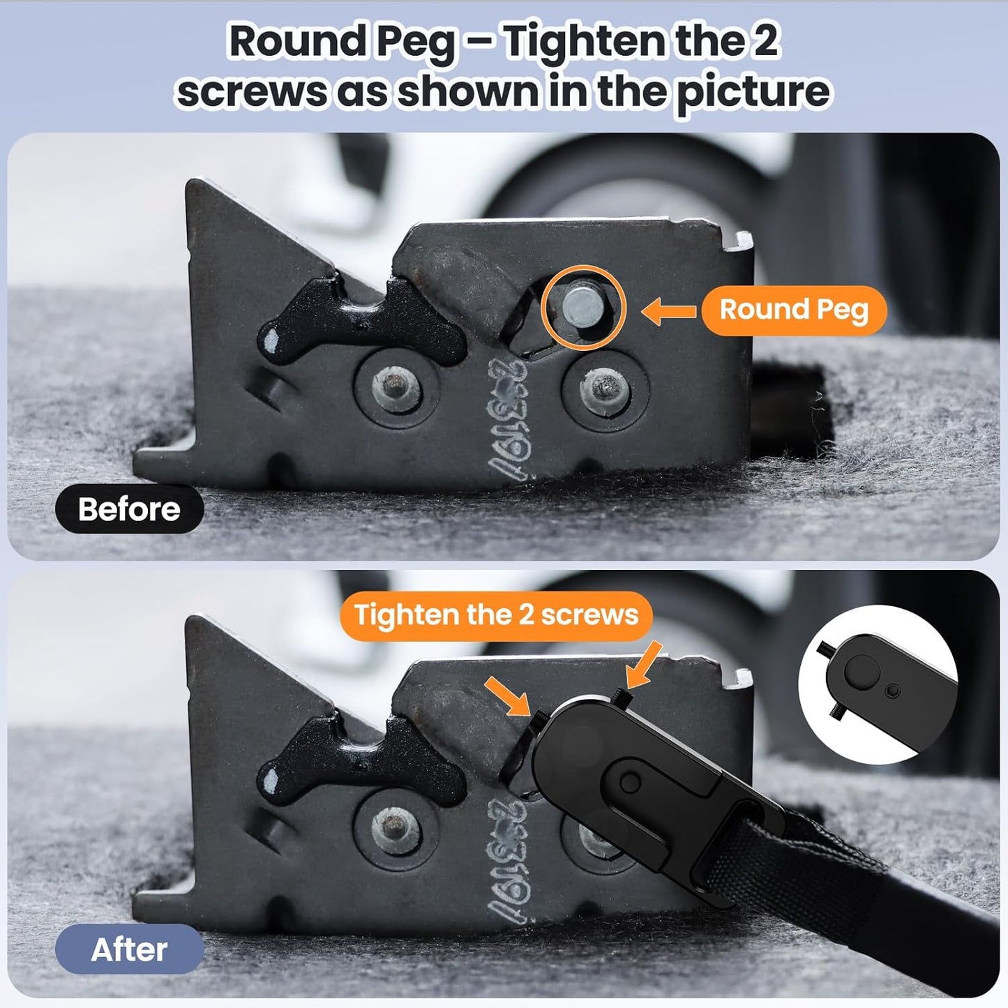 Upgraded Rear Seat Quick Release with Elastic Rope Compatible