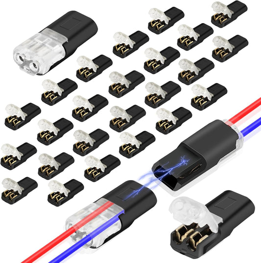 Low Voltage Wire Connectors 50 Pack, 2 Pin Quick Splice Lever Nut