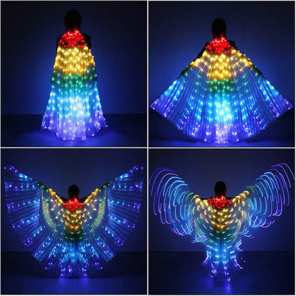 LED Angel Wings Light up Fairy Wings with Telescopic Sticks