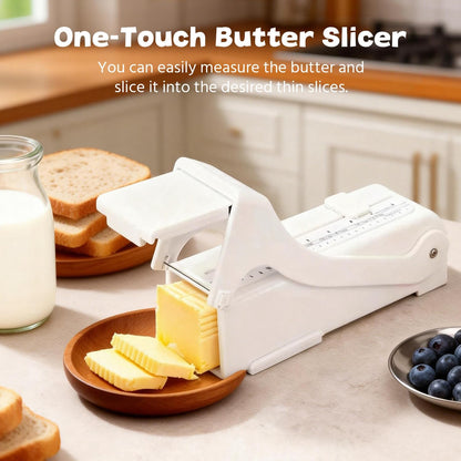 Butter Cutter Slicer,Measuring Dispenser and Keeper,One-Click Operation Butter Slicer