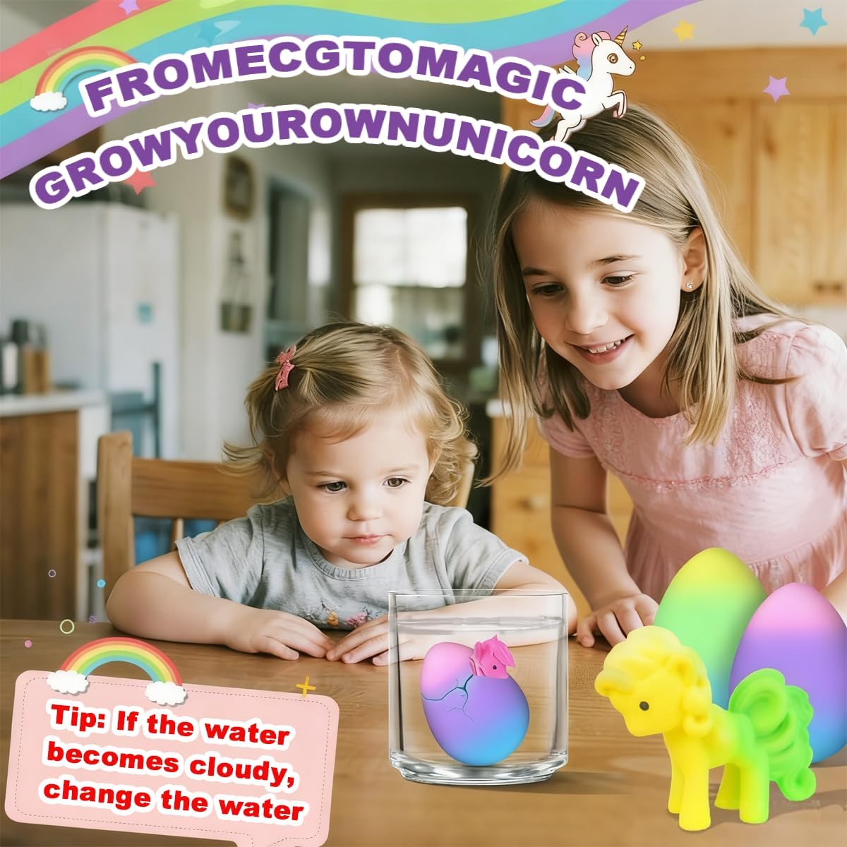 6 Pack Unicorn Hatching Rainbow Eggs for Kids
