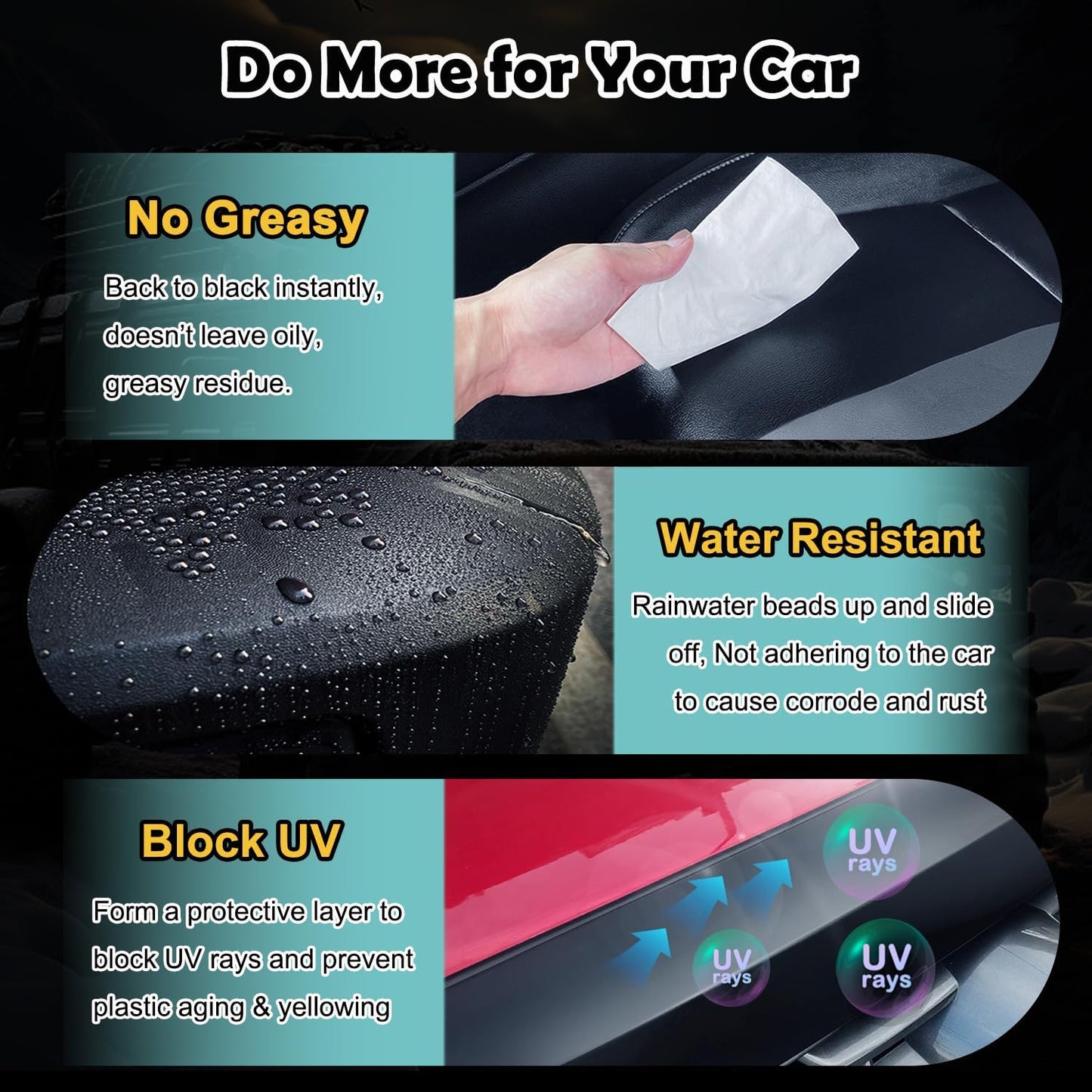Refurbishing Agent Set for Refreshing Faded Plastic, Leather, Vinyl & Rubber Trim with Polish, Automotive Shiny Stuff