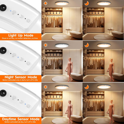 Rechargeable Motion Sensor Ceiling Light, Wireless Ceiling Lights Battery Operated Closet Light with Remote