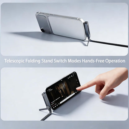 3.3ft 240W Invisible Stand Sideways Phone Type C Fast Charging Cable - 90 Degree Angled