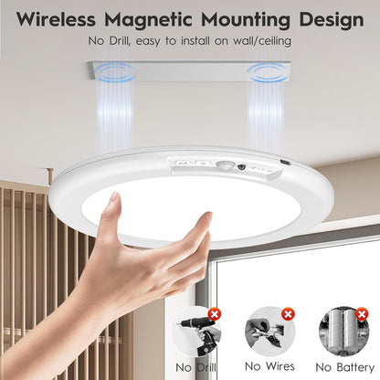Rechargeable Motion Sensor Ceiling Light, Wireless Ceiling Lights Battery Operated Closet Light with Remote