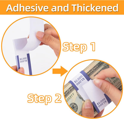 550 Pack Money Bands for Cash Self Adhesive Wrappers for Bills 11 Colors