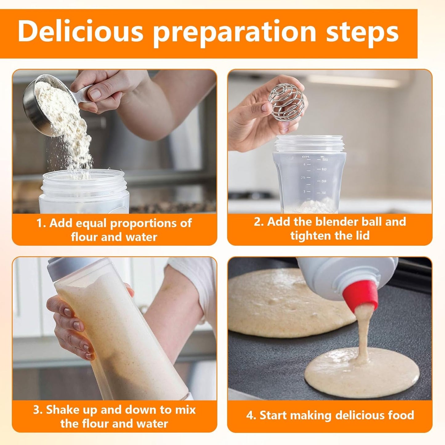 Pancake Batter Mixer with BlenderBall Wire Whisk