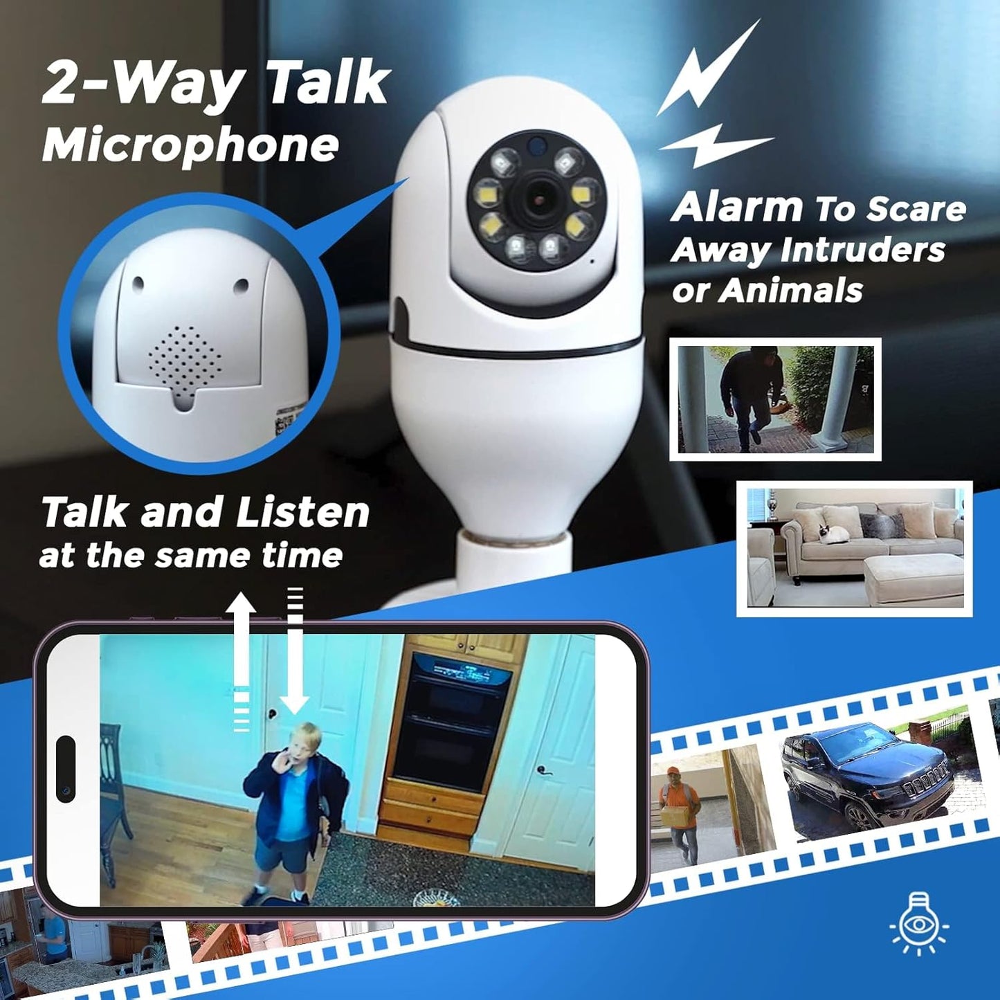 Wireless WiFi Light Bulb Camera Security Camera