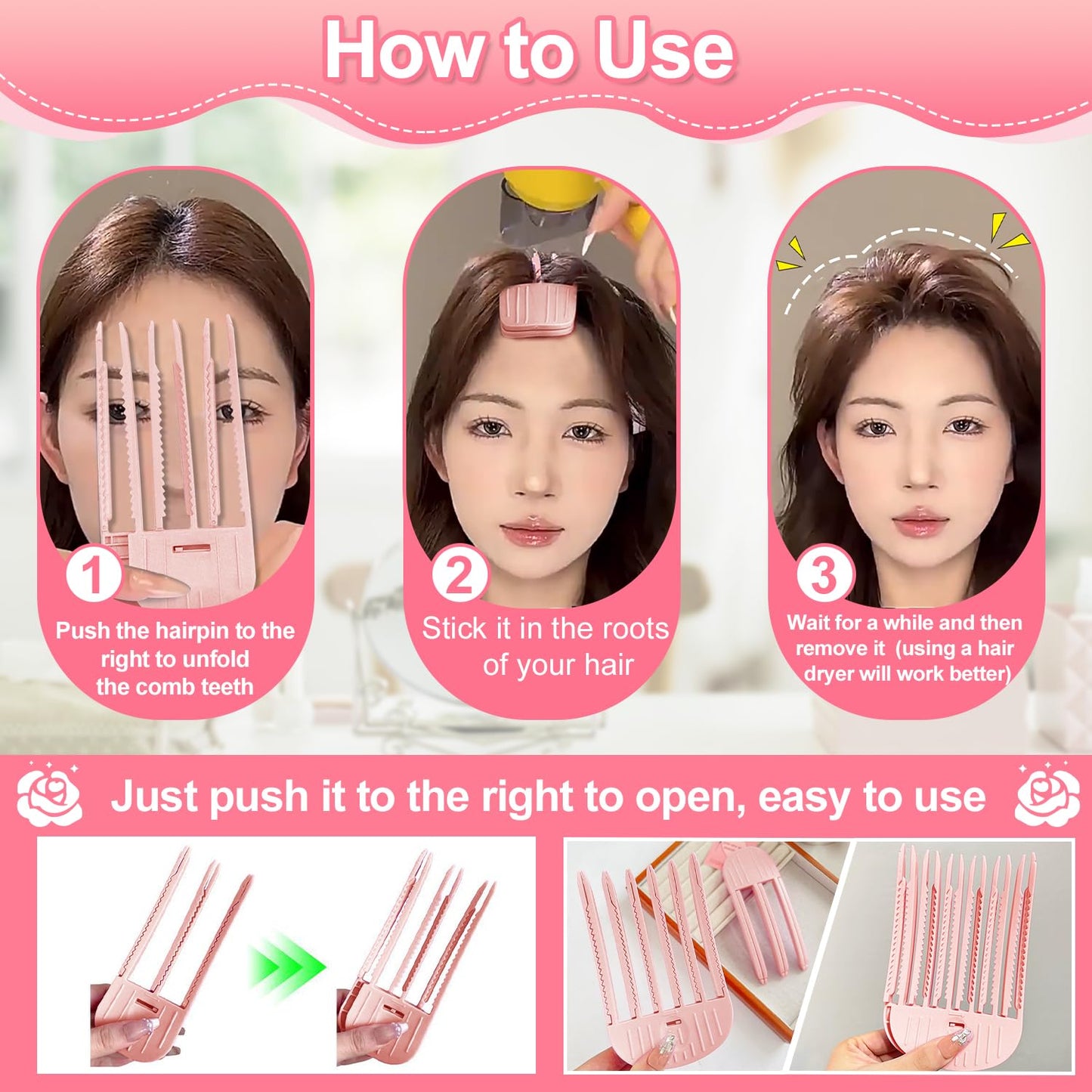Root Clips for Curly Hair Volume, Magic Volumizing Hair Clips for Creating Fluffy Bangs & Lifting Roots