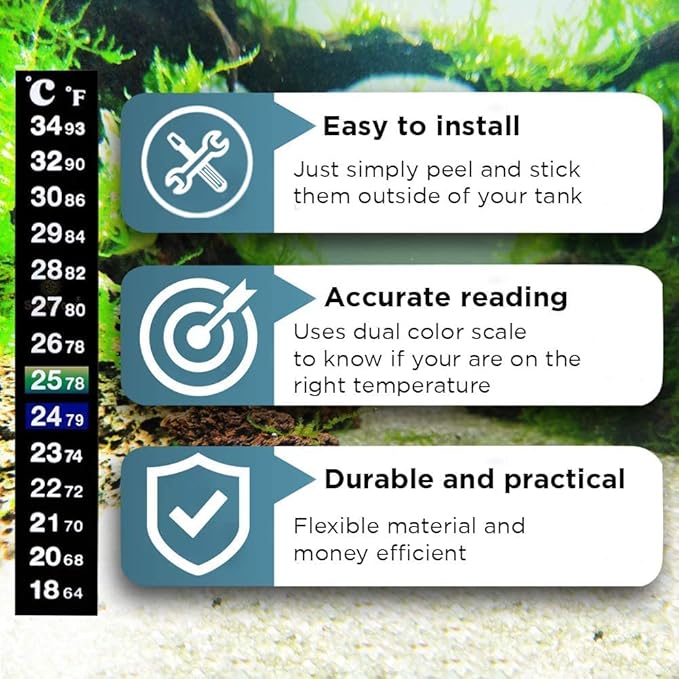 10Pcs Aquarium Temperature Sticker Strips