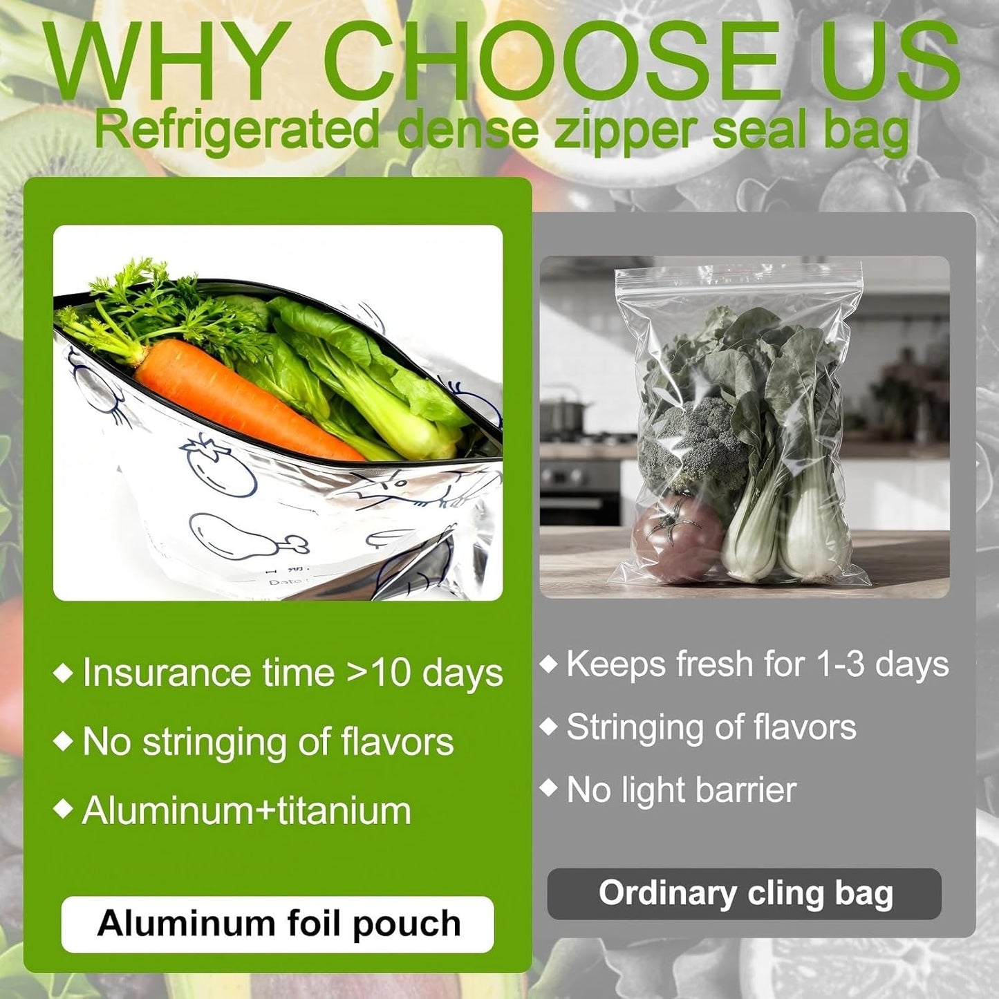 10Pcs Reusable Aluminum Foil Sealable Storage Bags,Seafood Meat Self-sealing Freezer Bags,bags with labels and zippersmade
