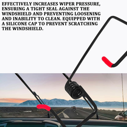 4PCS Windshield Wiper Arm Puller Pressure Spring Booster Set for Improved Visibility in Rain & Snow