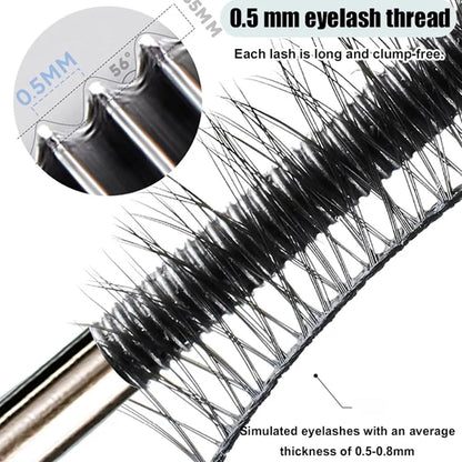 2Pcs Waterproof Mascara & Lash Primer in Steel Tube for 24H Curl, No Smudge