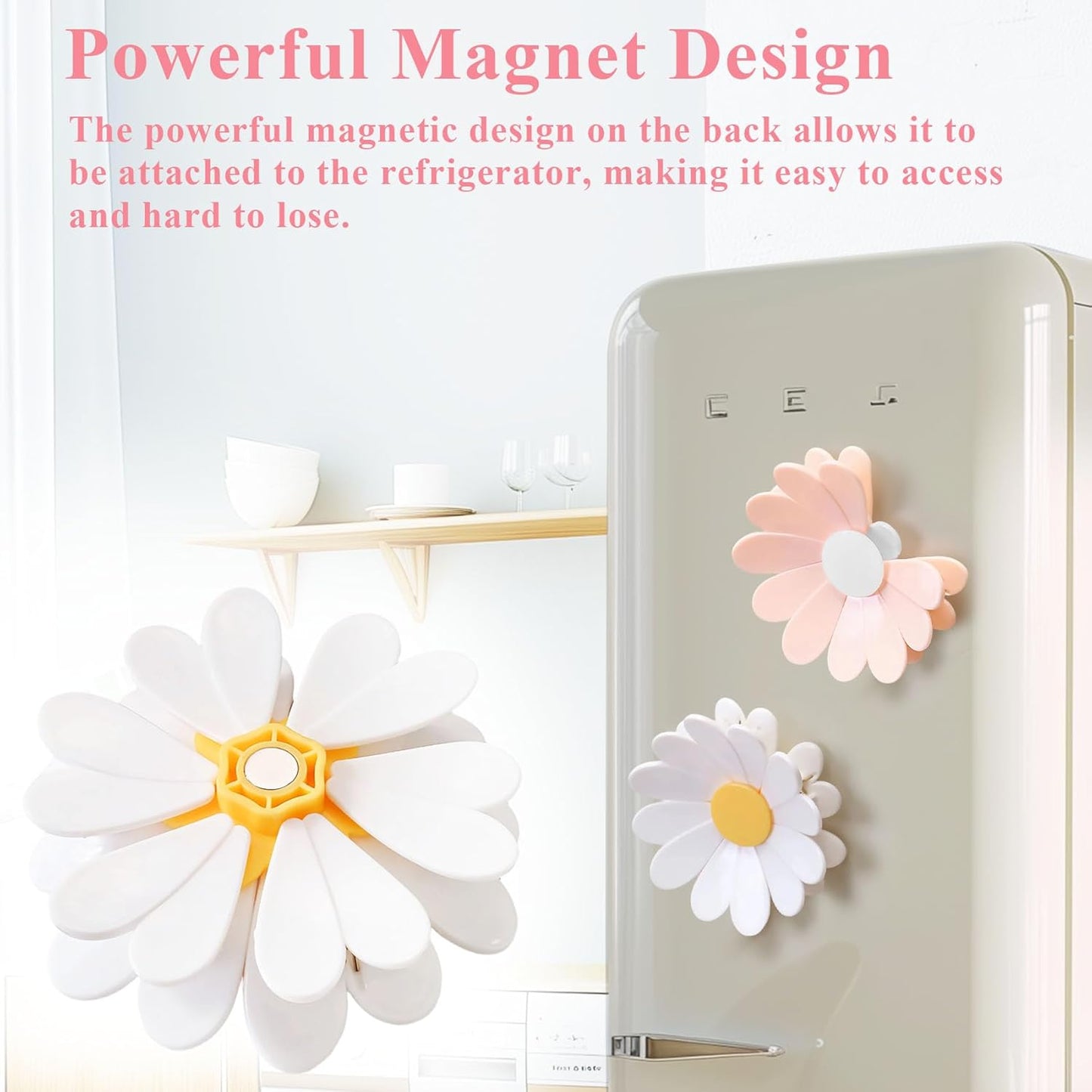 2Pcs Flower Butterfly Bag Clips for Airtight Seal Fridge Decor, 3D Plastic Flower Snack Sealing Clip