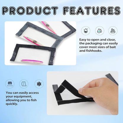 Lure Wraps Cover Lures & Hooks Safety on Fishing Rods - 4 pcs