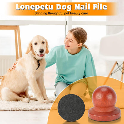 Portable Dog Nail Scratch Board, Solid Wood Pet Nail File with 6 PCS Sandpaper