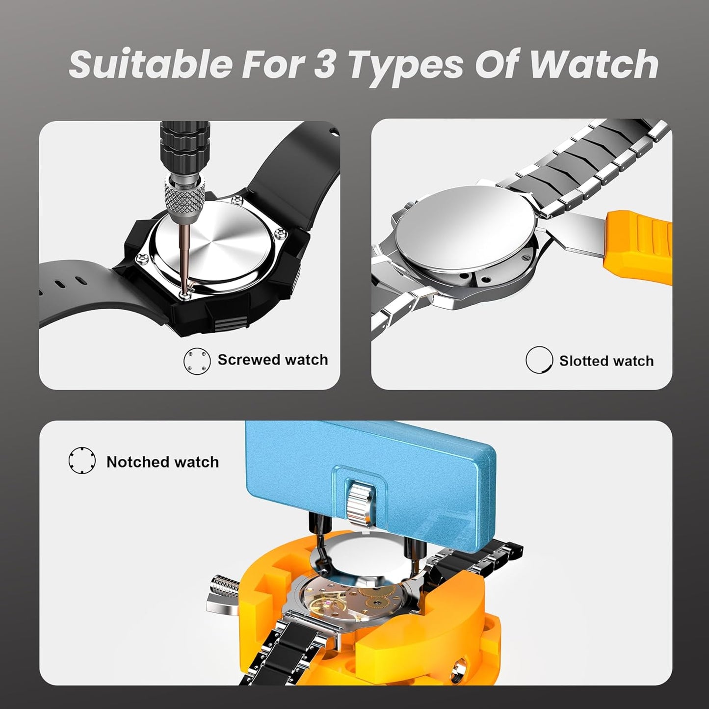 DIY Watch Repair Kit: Battery, Screwdriver & Band Replacement Tools